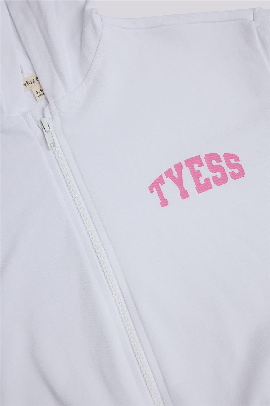 Tyess Basic Girl White Tracksuit TopTyess Basic Girl White Tracksuit Top