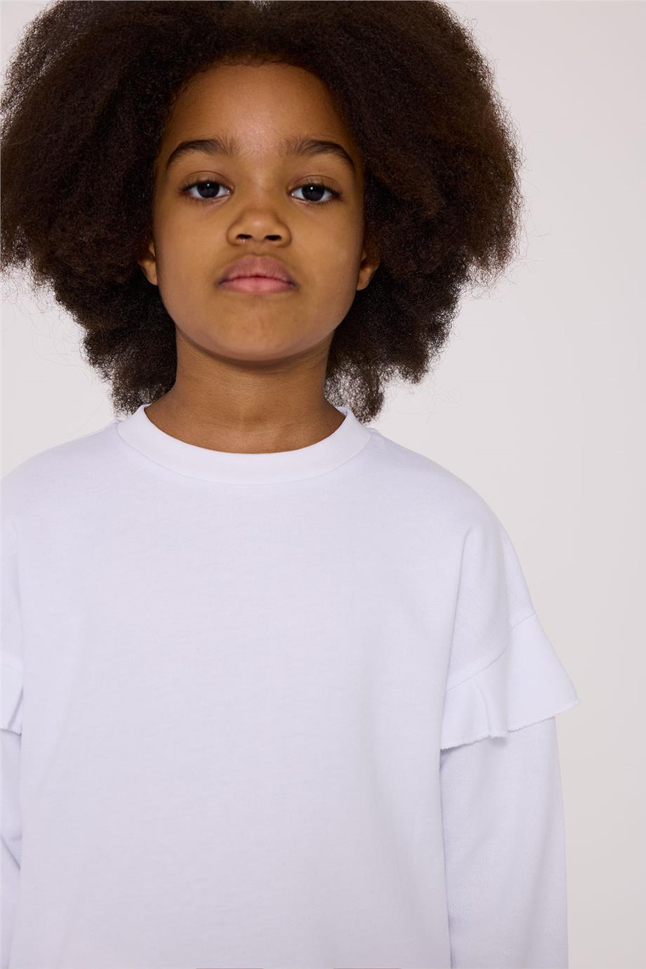 Tyess Basic Kız Çocuk Beyaz SweatshirtTyess Basic Kız Çocuk Beyaz Sweatshirt