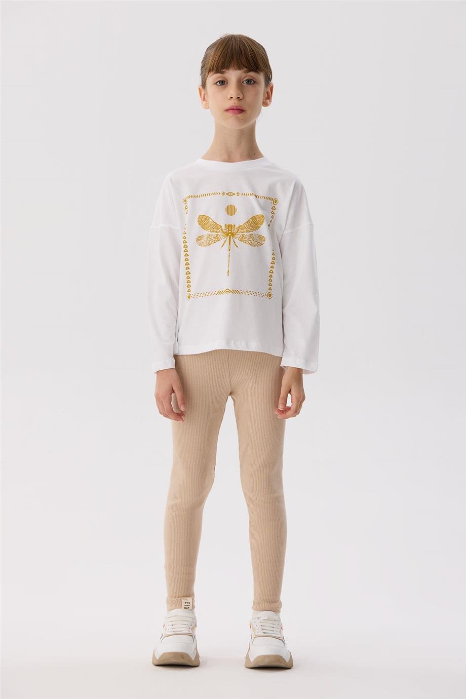 Tyess Basic Kız Çocuk Beyaz T-Shirt