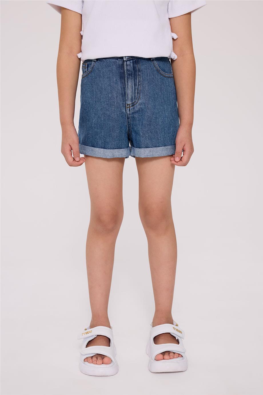 Tyess Basic Kız Çocuk Denim ŞortTyess Basic Kız Çocuk Denim Şort