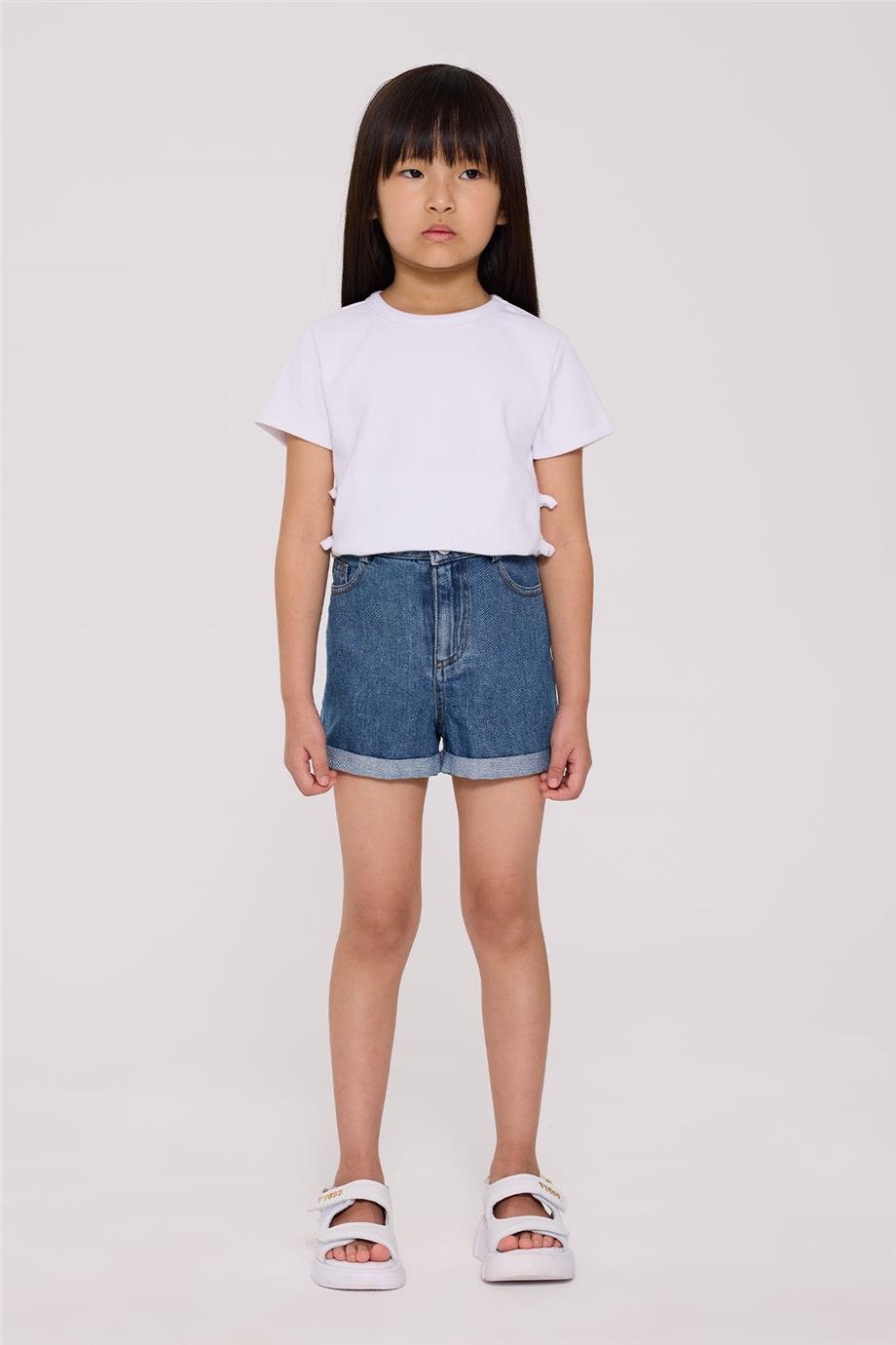 Tyess Basic Kız Çocuk Denim ŞortTyess Basic Kız Çocuk Denim Şort