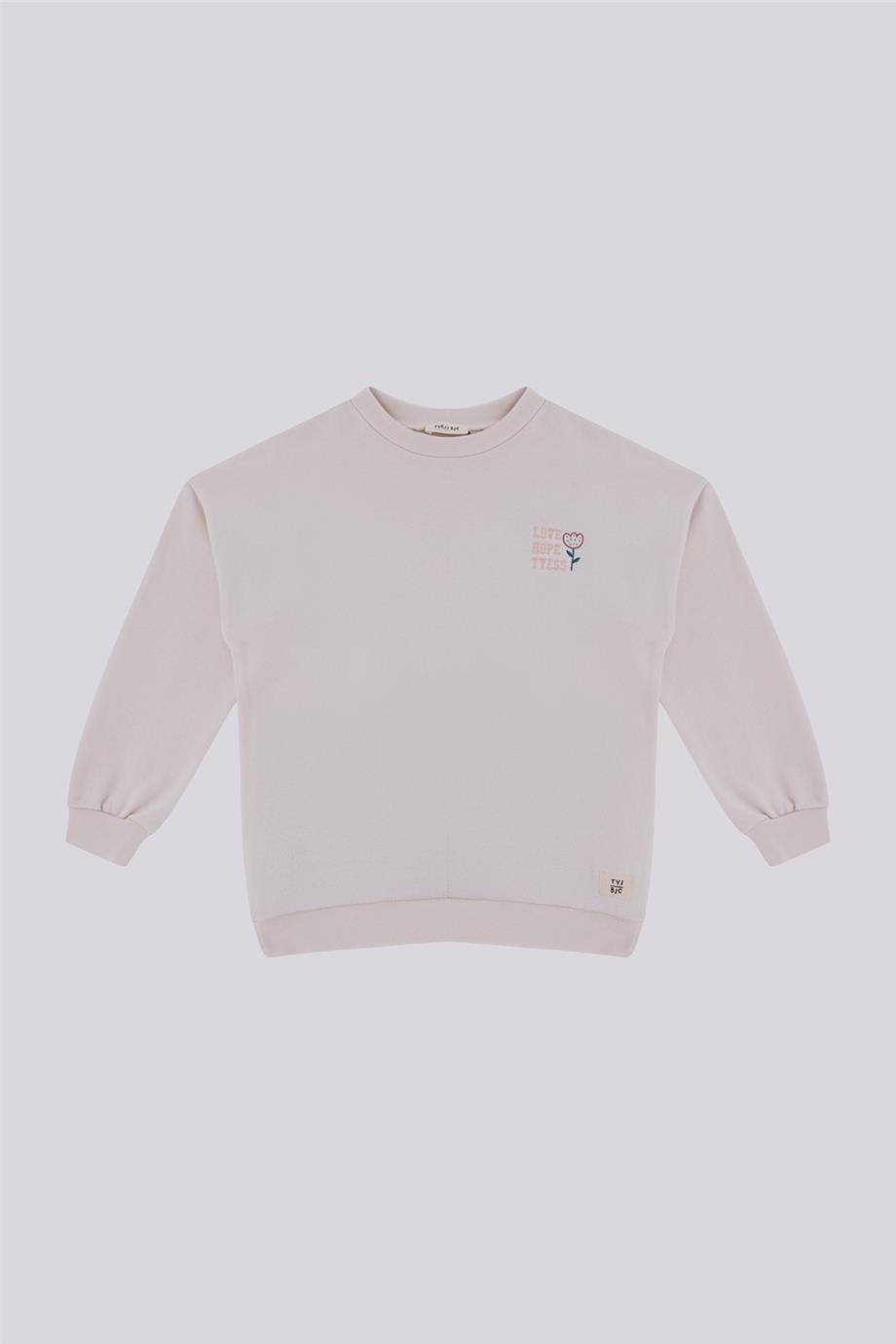 Tyess Basic Kız Çocuk Ekru SweatshirtTyess Basic Kız Çocuk Ekru Sweatshirt