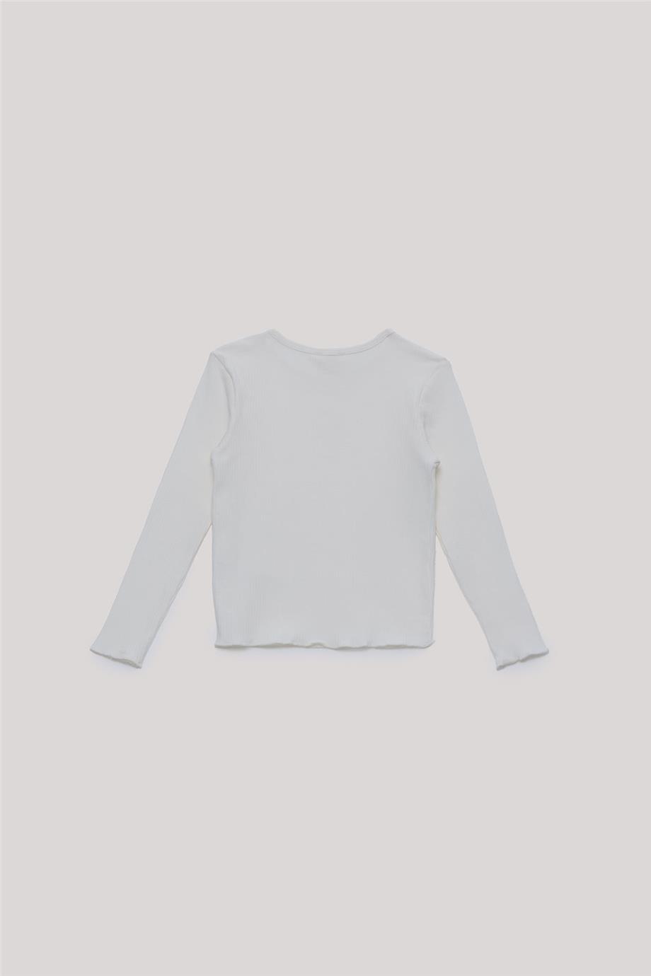 Tyess Basic Kız Çocuk Ekru T-Shirt