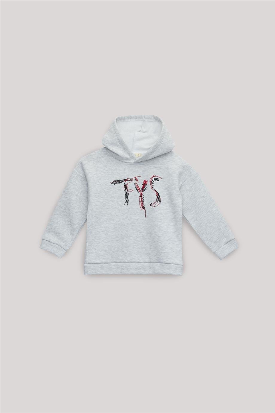 Tyess Basic Kız Çocuk Gri Sweatshirt