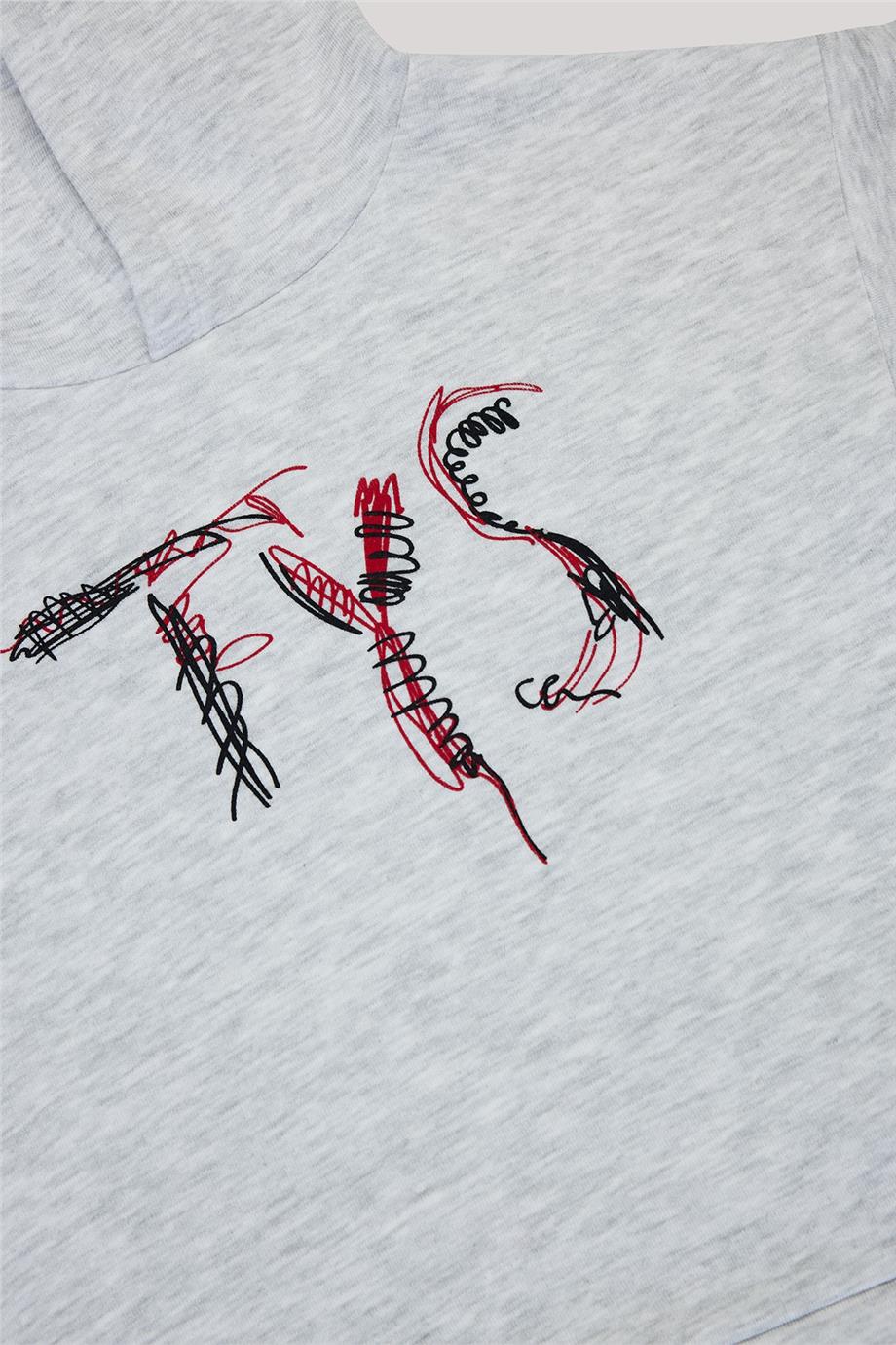 Tyess Basic Kız Çocuk Gri Sweatshirt