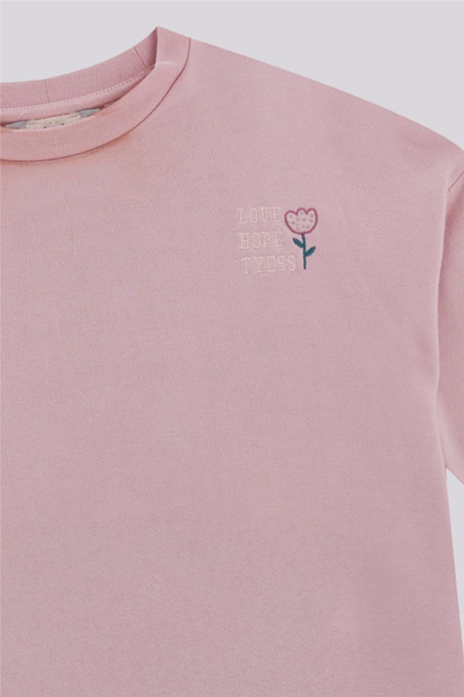 Tyess Basic Kız Çocuk Gül Kurusu SweatshirtTyess Basic Kız Çocuk Gül Kurusu Sweatshirt