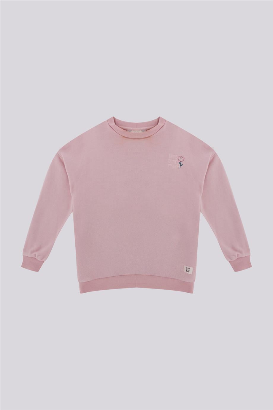 Tyess Basic Kız Çocuk Gül Kurusu SweatshirtTyess Basic Kız Çocuk Gül Kurusu Sweatshirt