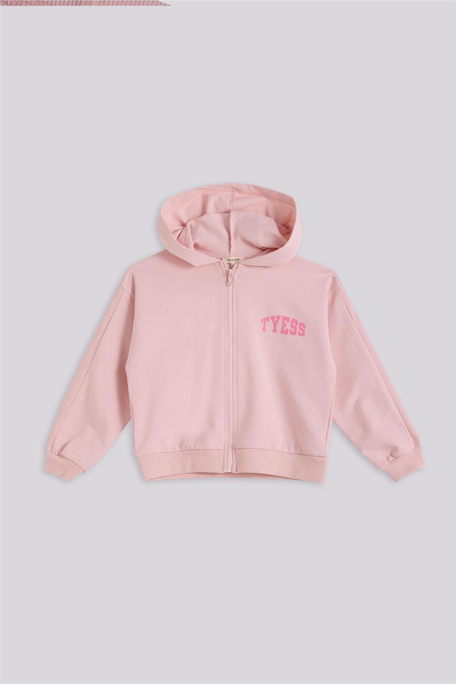 Tyess Basic Girl Pink Tracksuit TopTyess Basic Girl Pink Tracksuit Top