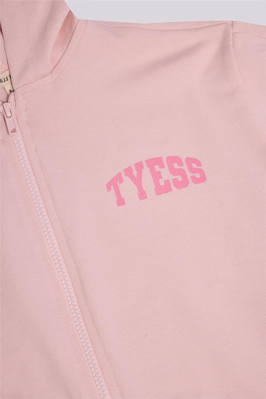 Tyess Basic Girl Pink Tracksuit TopTyess Basic Girl Pink Tracksuit Top