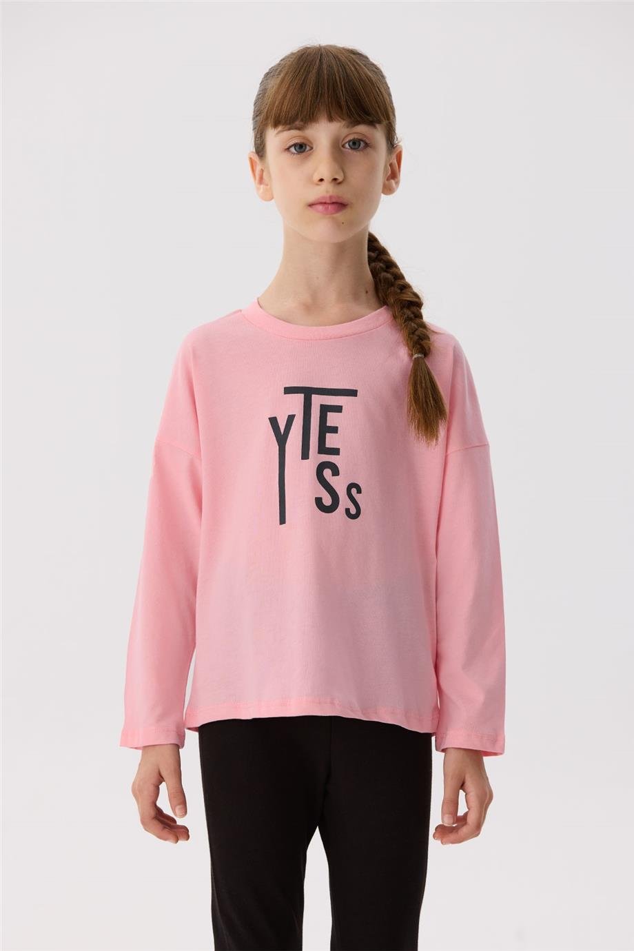 Tyess Basic Kız Çocuk Pembe T-Shirt