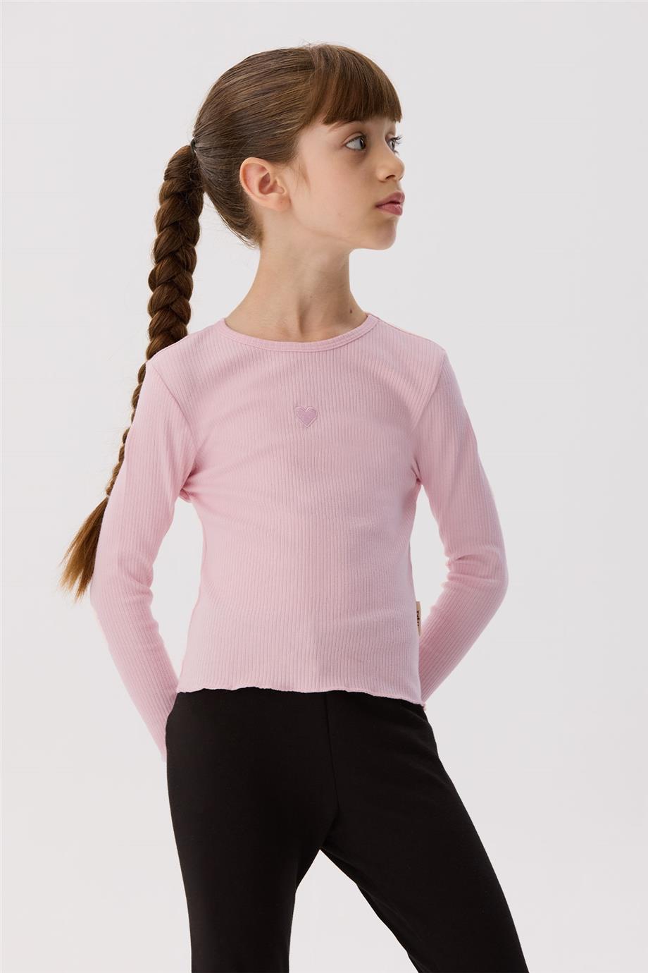 Tyess Basic Kız Çocuk Pembe T-Shirt