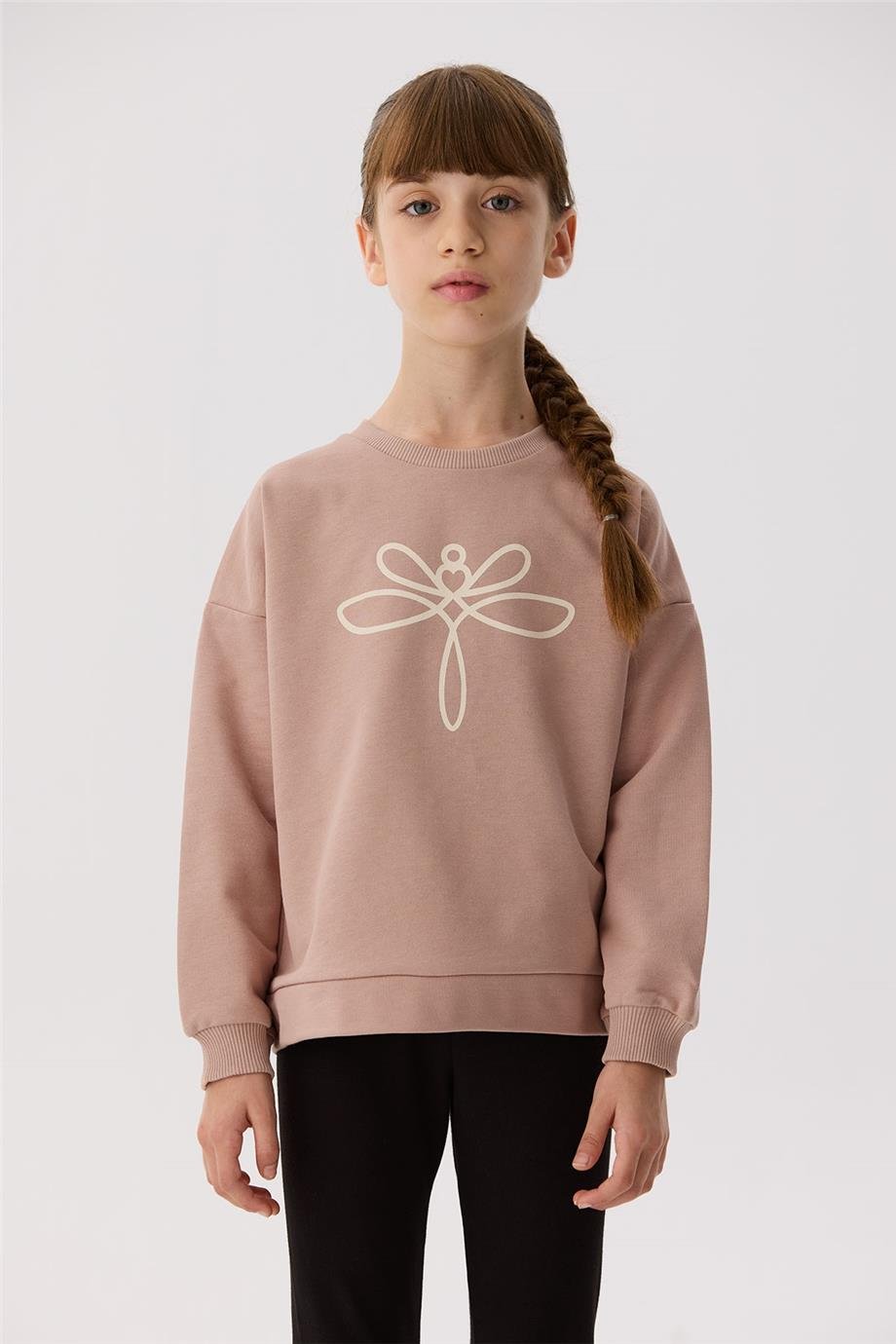 Tyess Basic Kız Çocuk Taba Sweatshirt