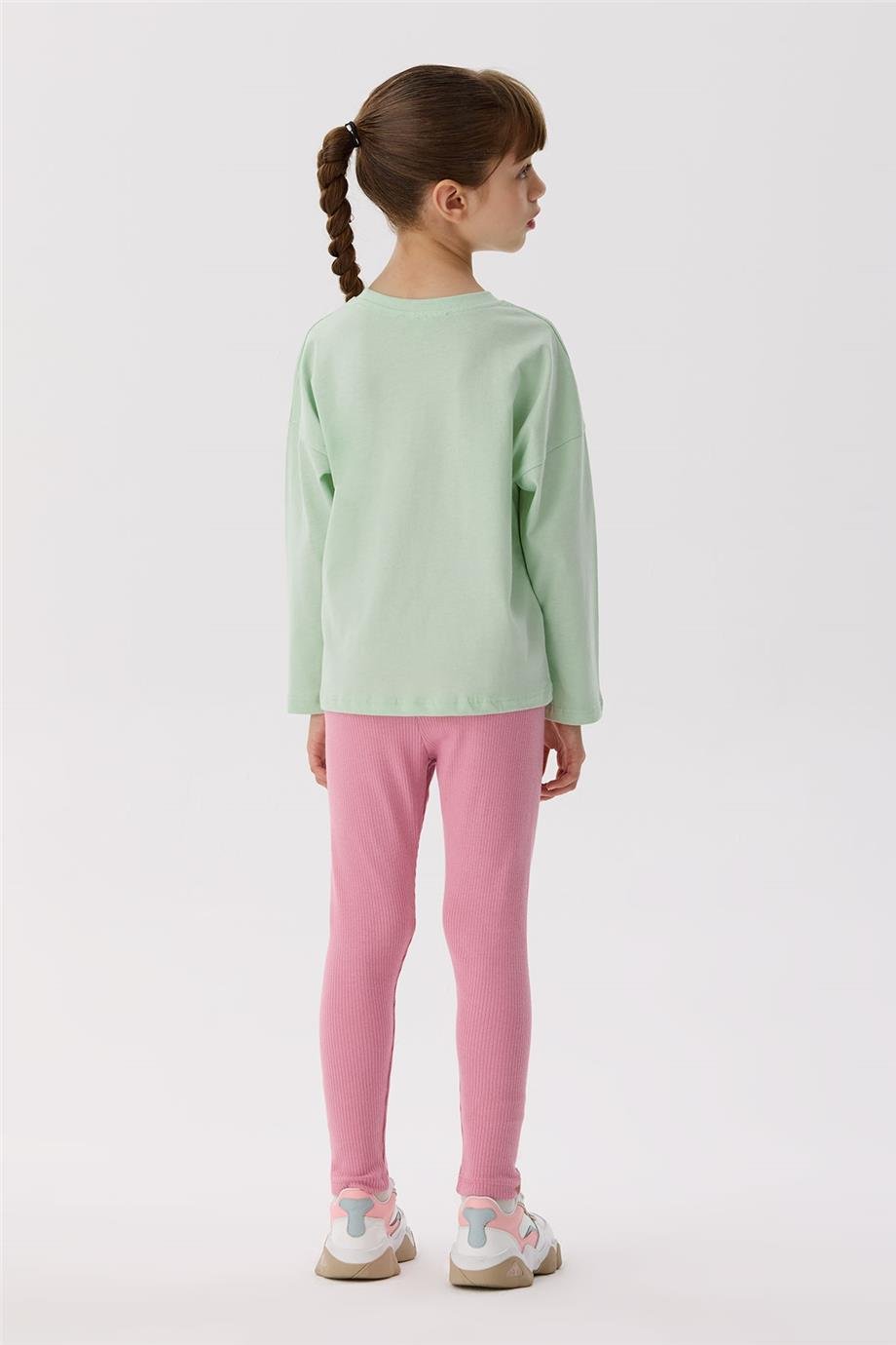 Tyess Basic Kız Çocuk Yeşil T-Shirt