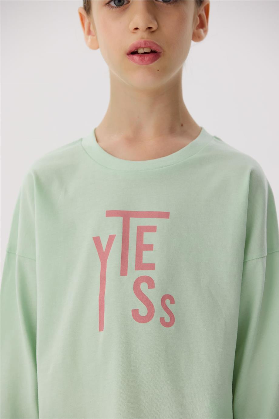 Tyess Basic Kız Çocuk Yeşil T-Shirt