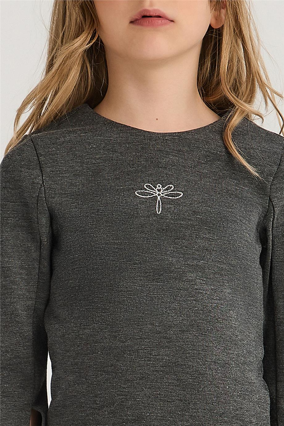 Tyess Girls Anthracite BlouseTyess Girls Anthracite Blouse