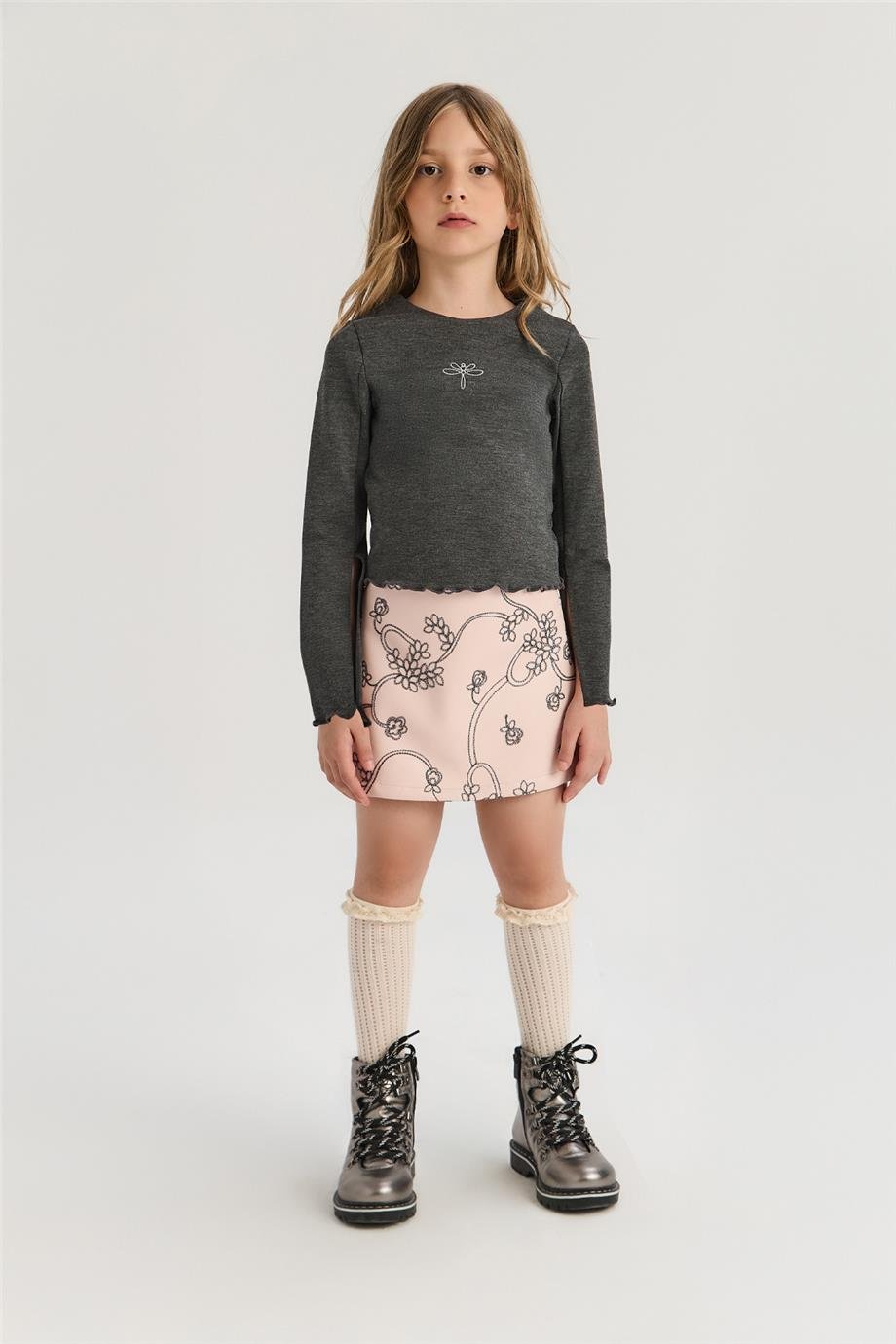 Tyess Girls Anthracite BlouseTyess Girls Anthracite Blouse