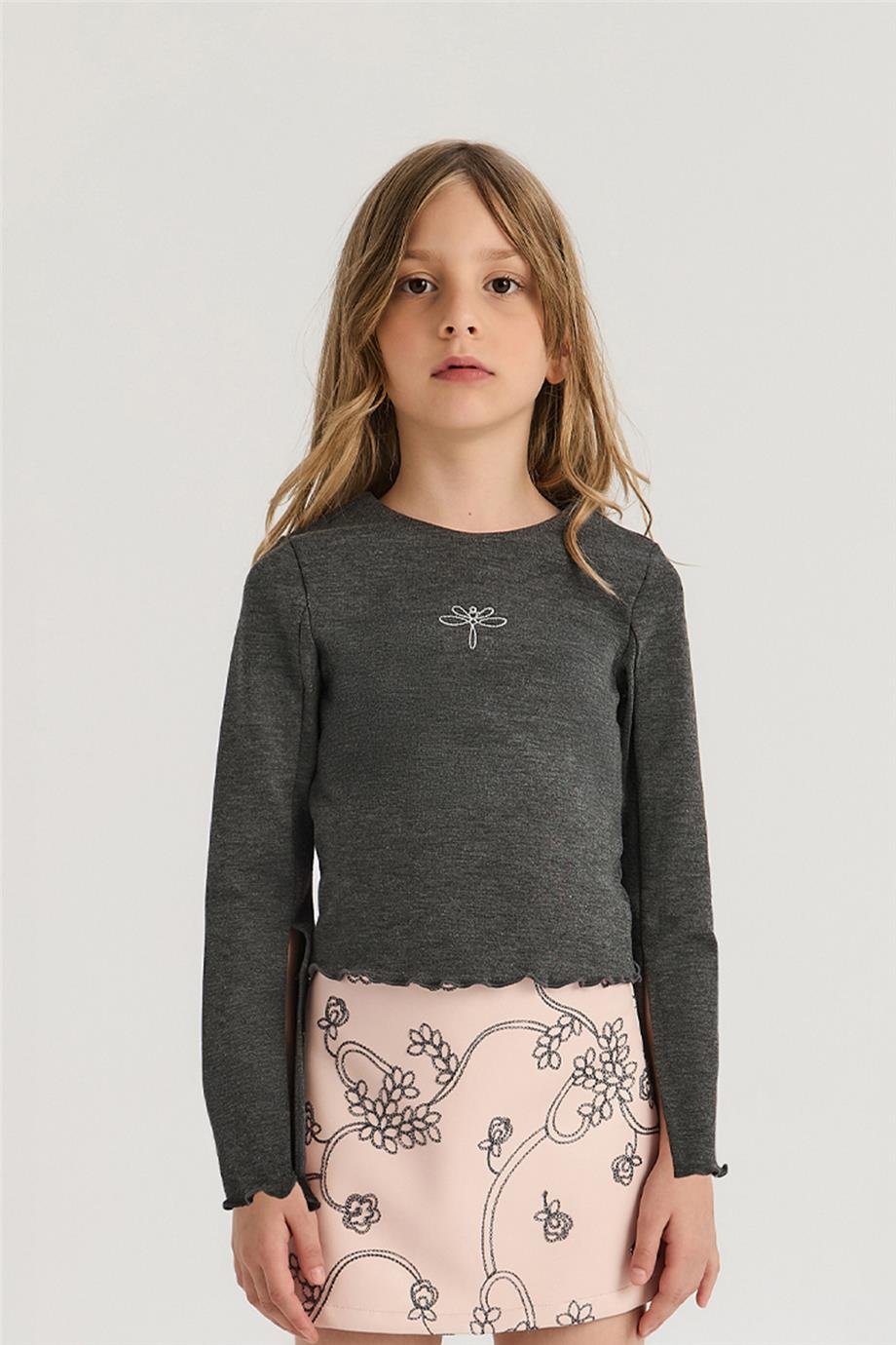 Tyess Girls Anthracite BlouseTyess Girls Anthracite Blouse