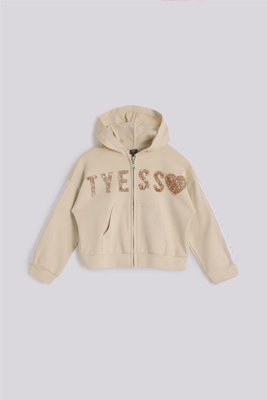 Tyess Girl Beige Tracksuit TopTyess Girl Beige Tracksuit Top