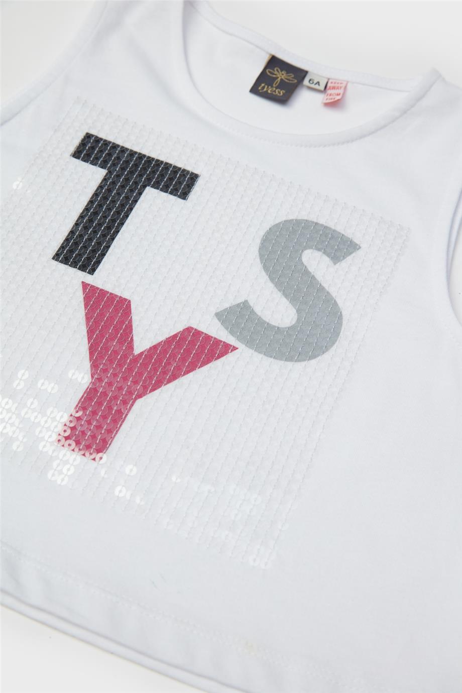 Tyess Kız Çocuk Beyaz Atlet