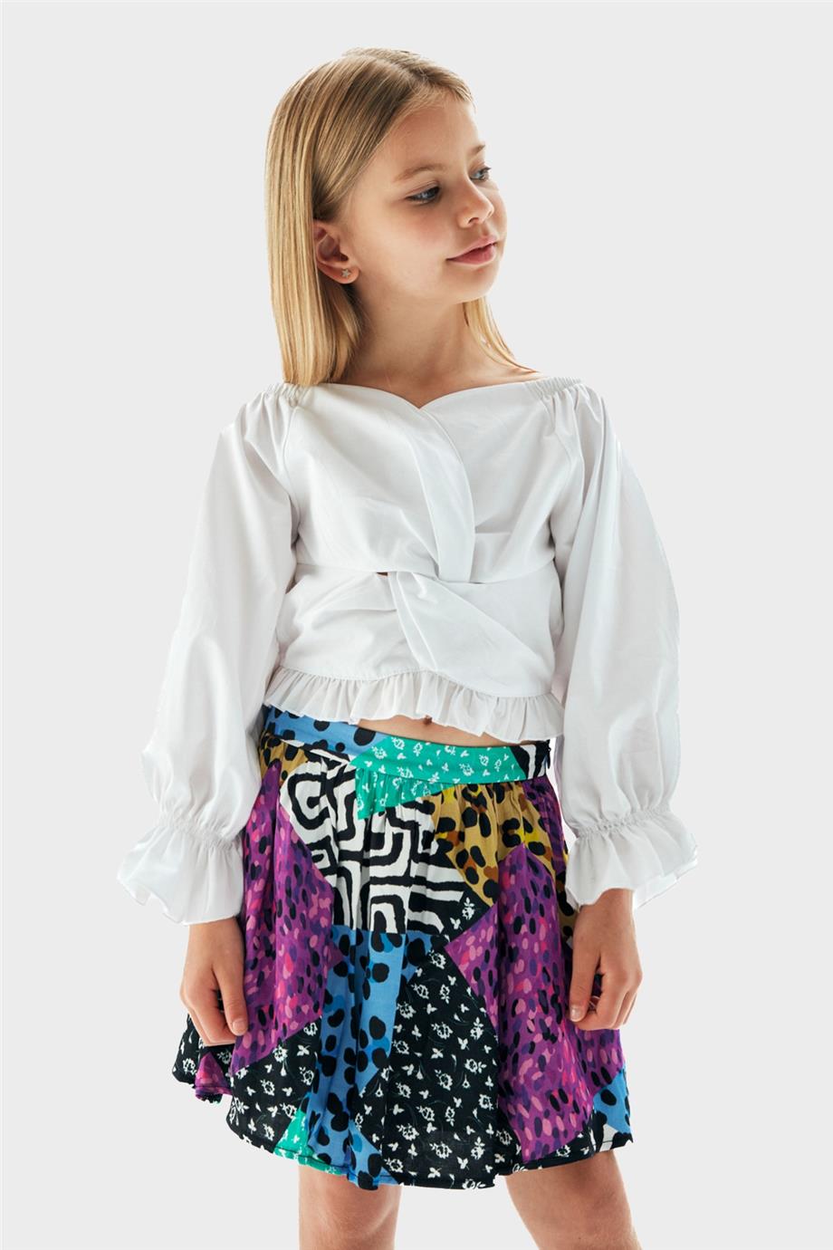 Tyess Kız Çocuk Beyaz Bluz