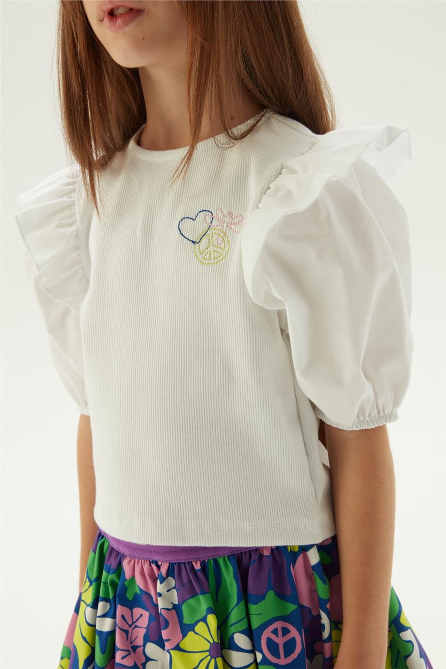 Tyess Kız Çocuk Beyaz Bluz