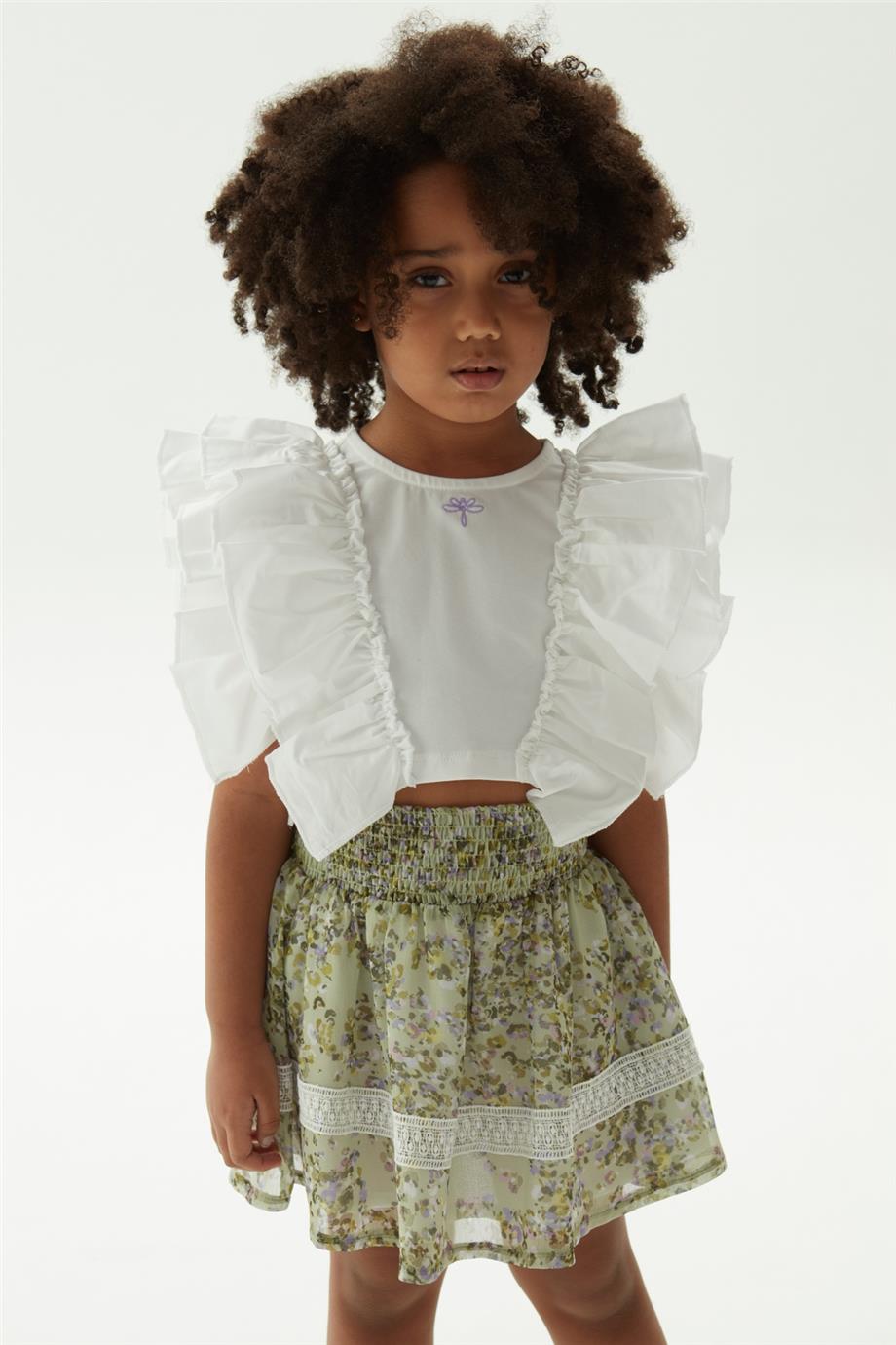 Tyess Kız Çocuk Beyaz Bluz