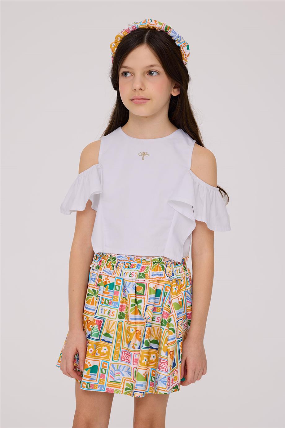 Tyess Kız Çocuk Beyaz BluzTyess Kız Çocuk Beyaz Bluz