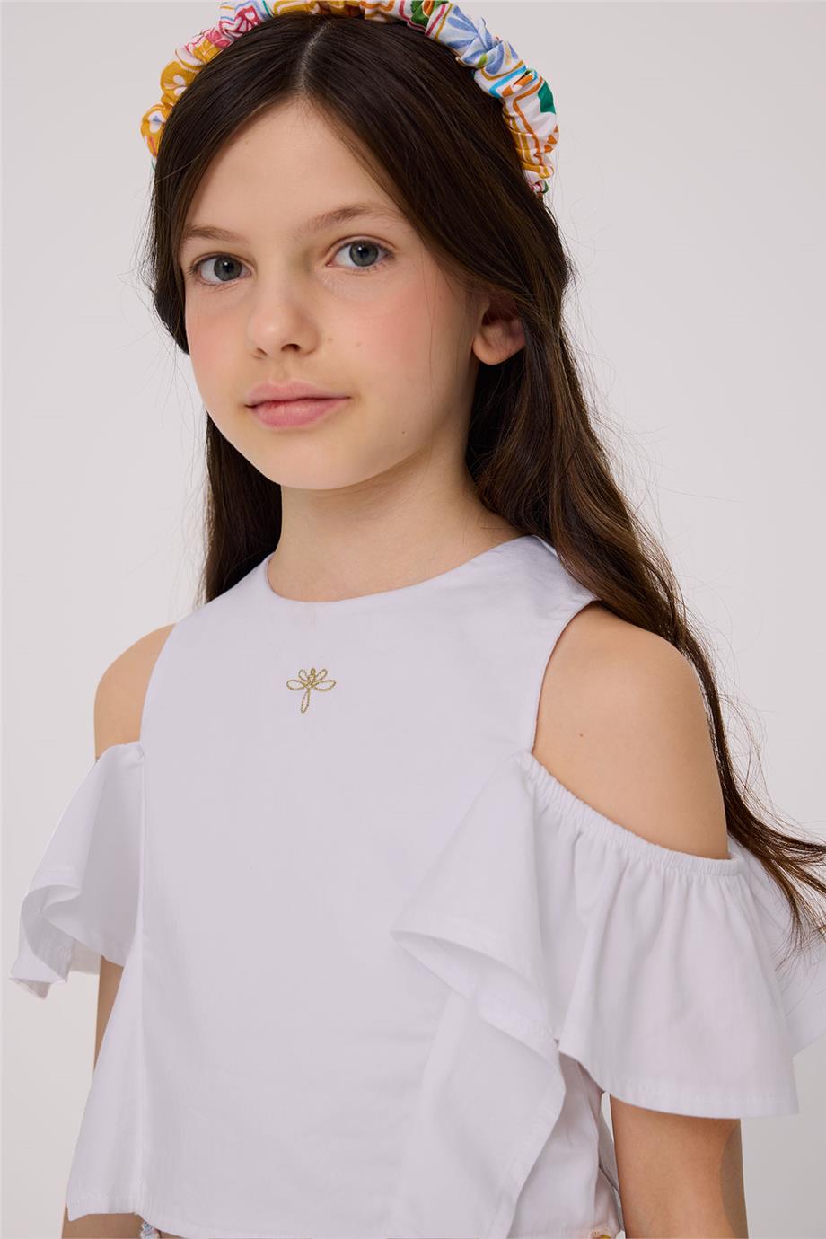 Tyess Kız Çocuk Beyaz BluzTyess Kız Çocuk Beyaz Bluz