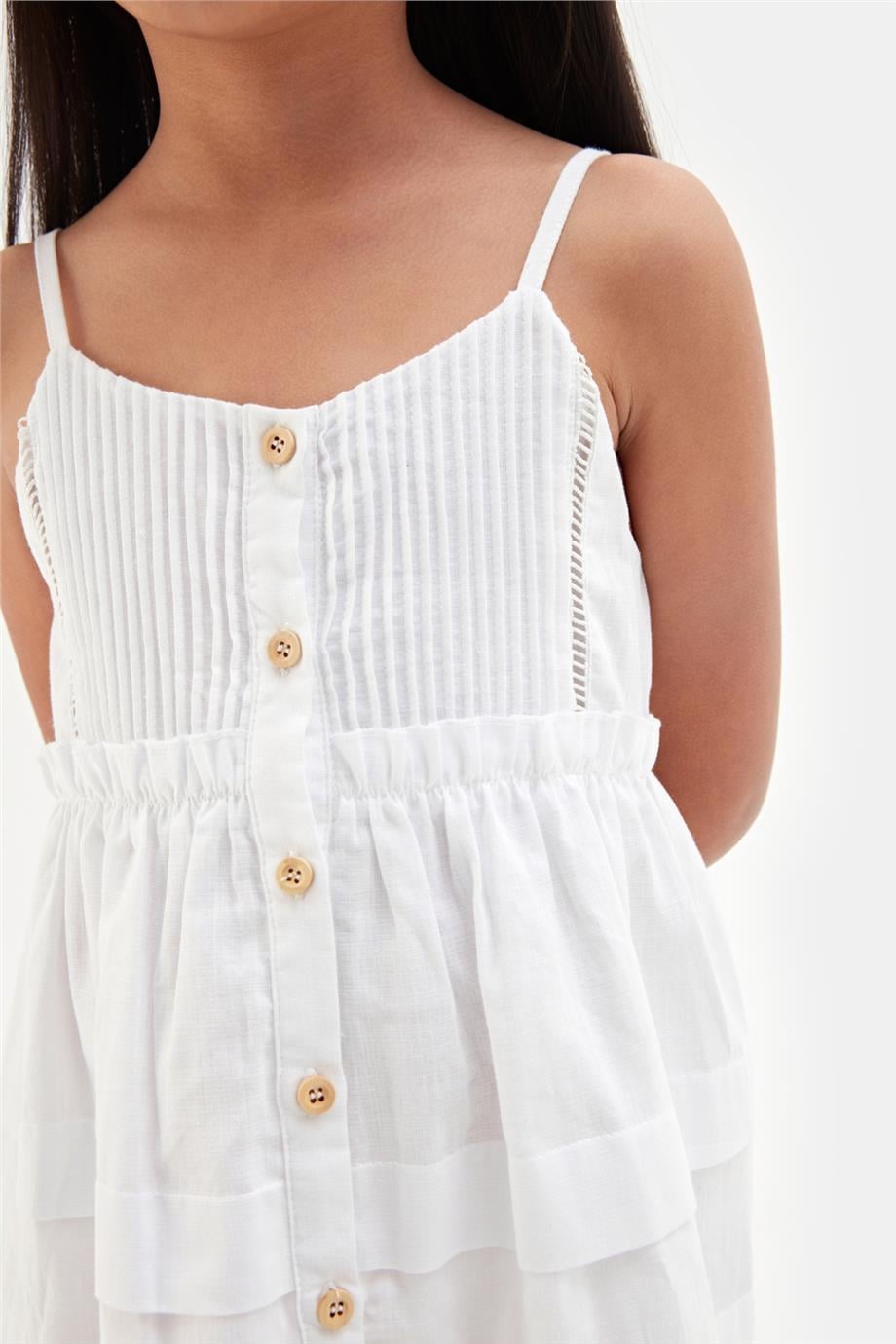 Tyess Kız Çocuk Beyaz Elbise