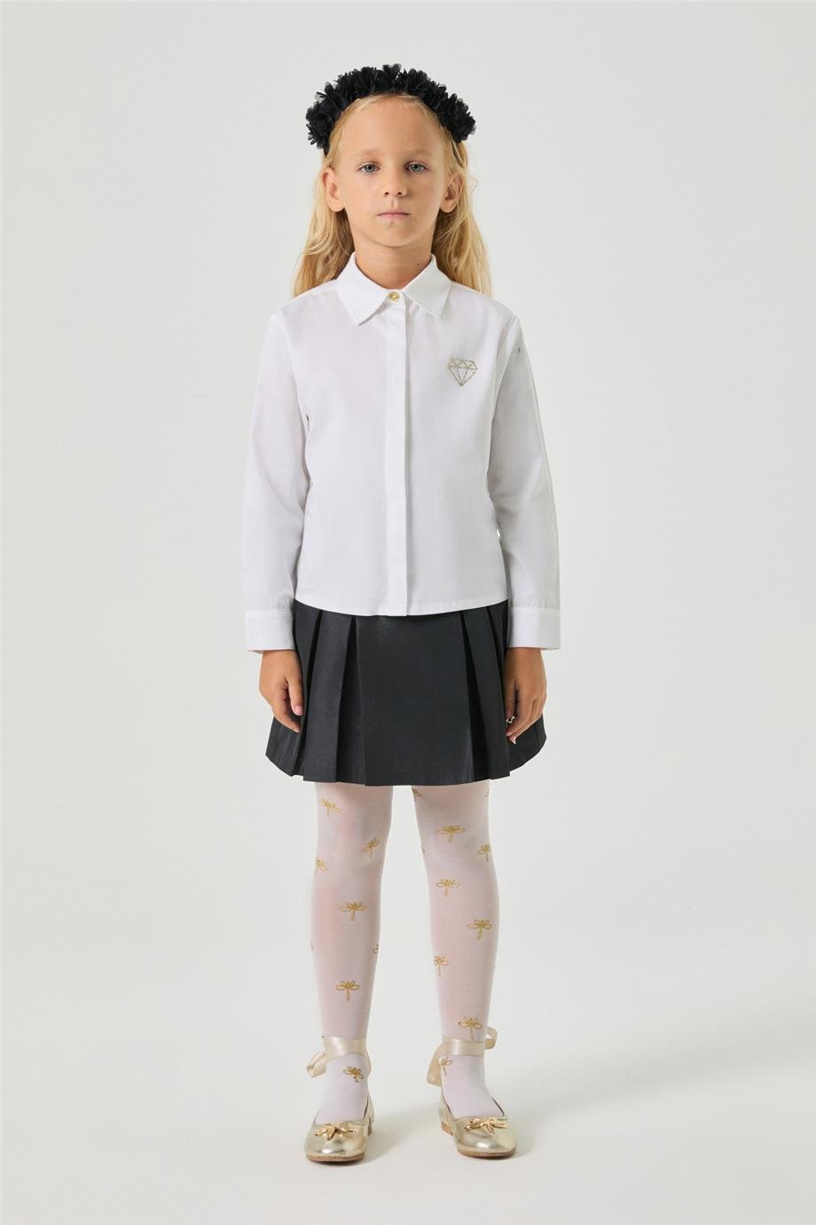 Tyess Kız Çocuk Beyaz GömlekTyess Kız Çocuk Beyaz Gömlek