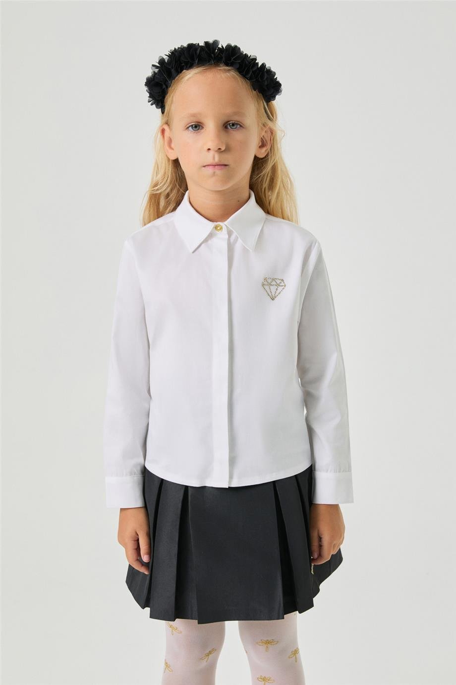 Tyess Kız Çocuk Beyaz GömlekTyess Kız Çocuk Beyaz Gömlek