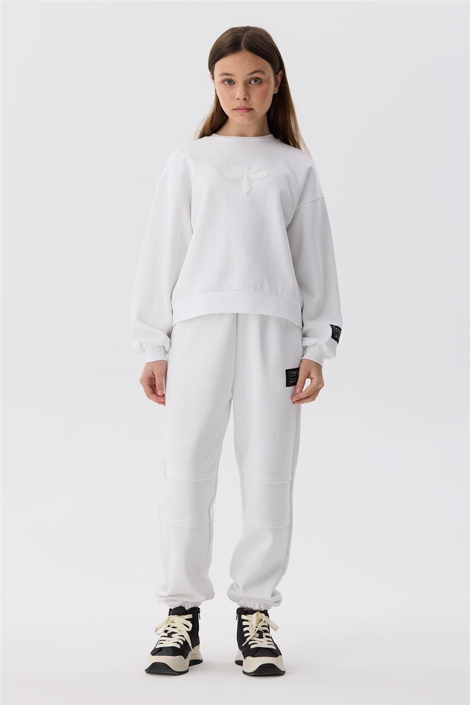 Tyess Kız Çocuk Beyaz Sweatshirt