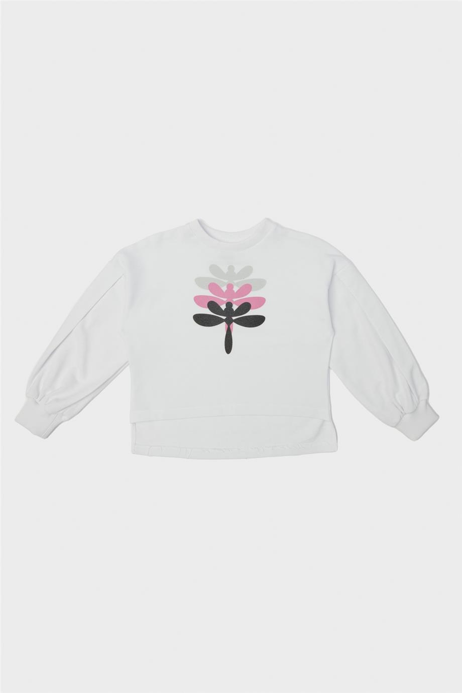 Tyess Kız Çocuk Beyaz Sweatshirt