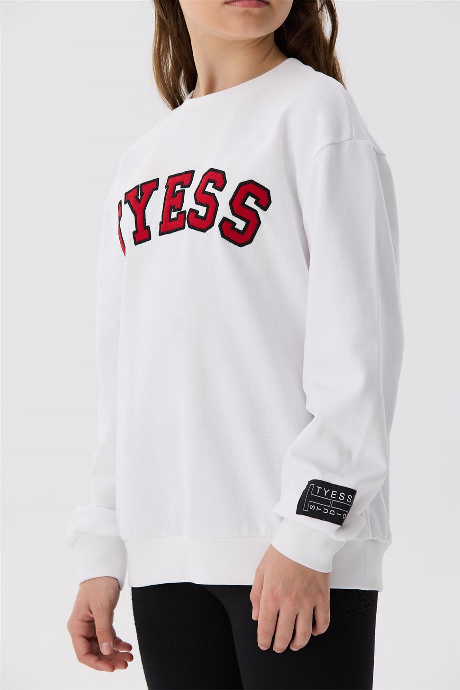 Tyess Kız Çocuk Beyaz Sweatshirt