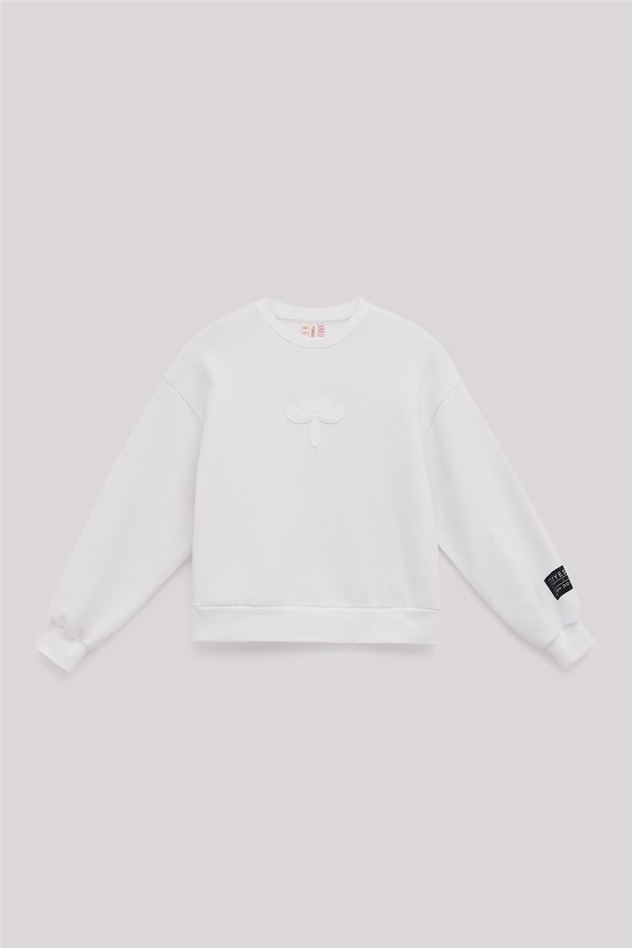 Tyess Kız Çocuk Beyaz Sweatshirt