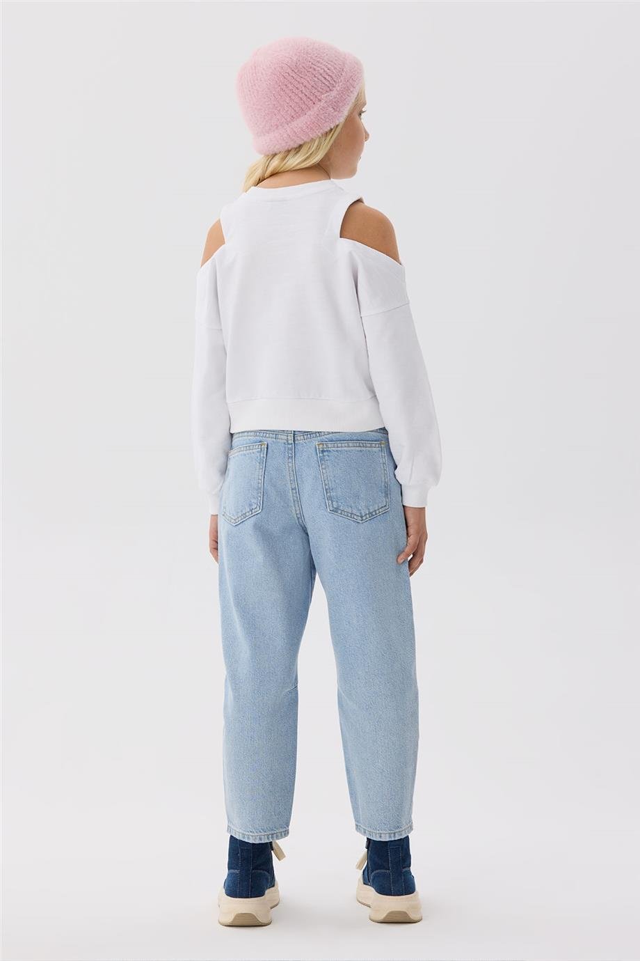 Tyess Kız Çocuk Beyaz Sweatshirt