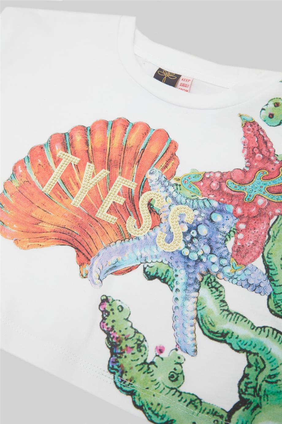 Tyess Kız Çocuk Beyaz T-Shirt