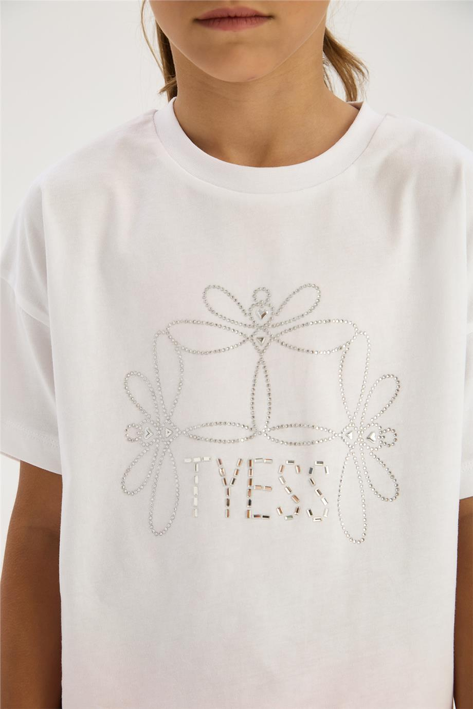 Tyess Kız Çocuk Beyaz TişörtTyess Kız Çocuk Beyaz Tişört