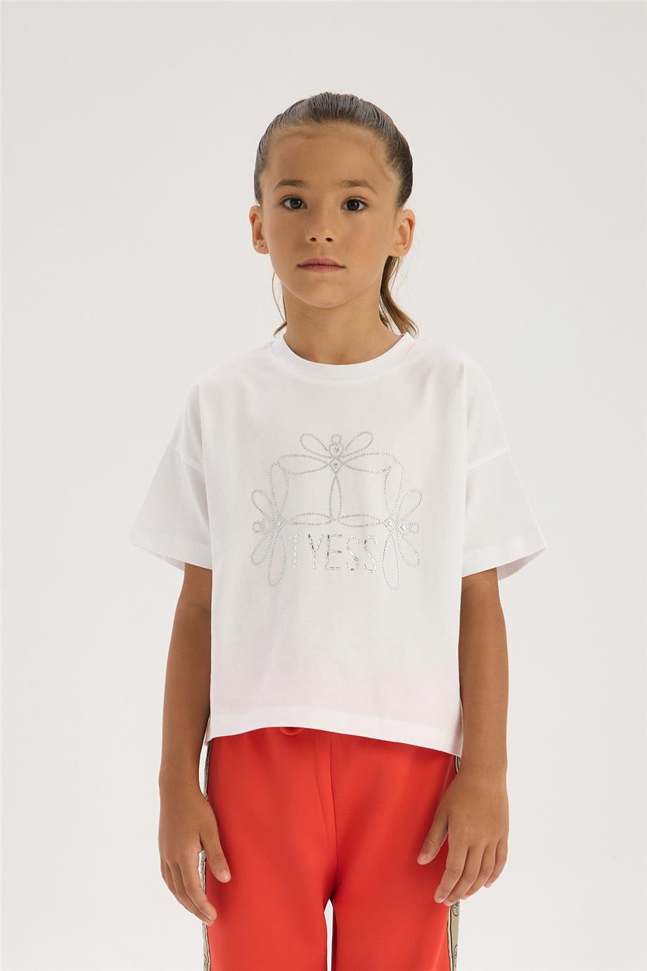 Tyess Kız Çocuk Beyaz TişörtTyess Kız Çocuk Beyaz Tişört