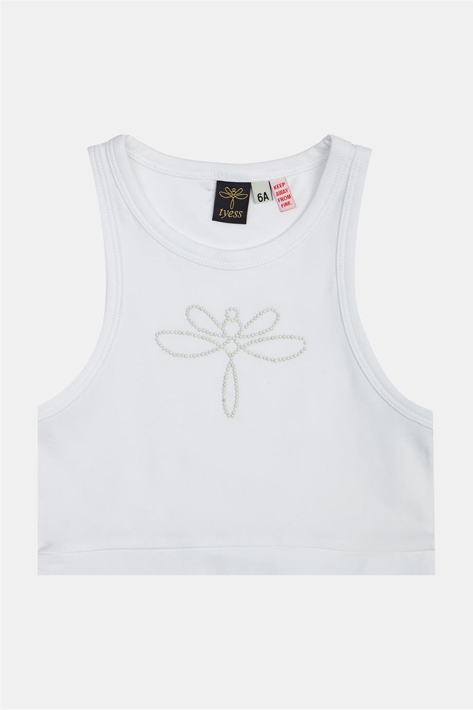 Tyess Kız Çocuk Beyaz Tshirt