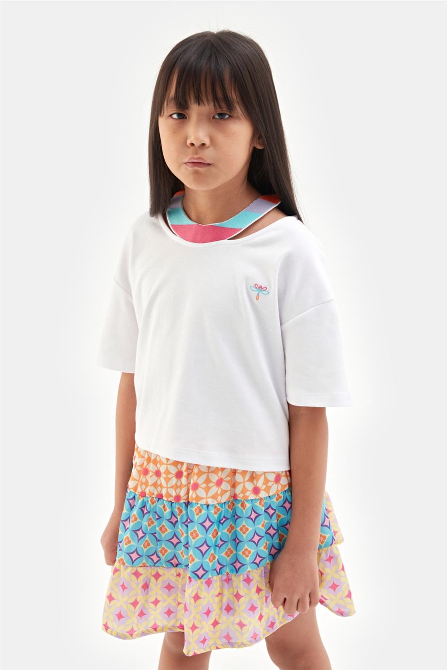 Tyess Kız Çocuk Beyaz Tshirt