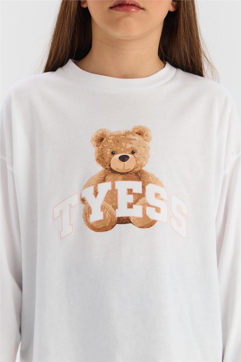 Tyess Kız Çocuk Beyaz TshirtTyess Kız Çocuk Beyaz Tshirt