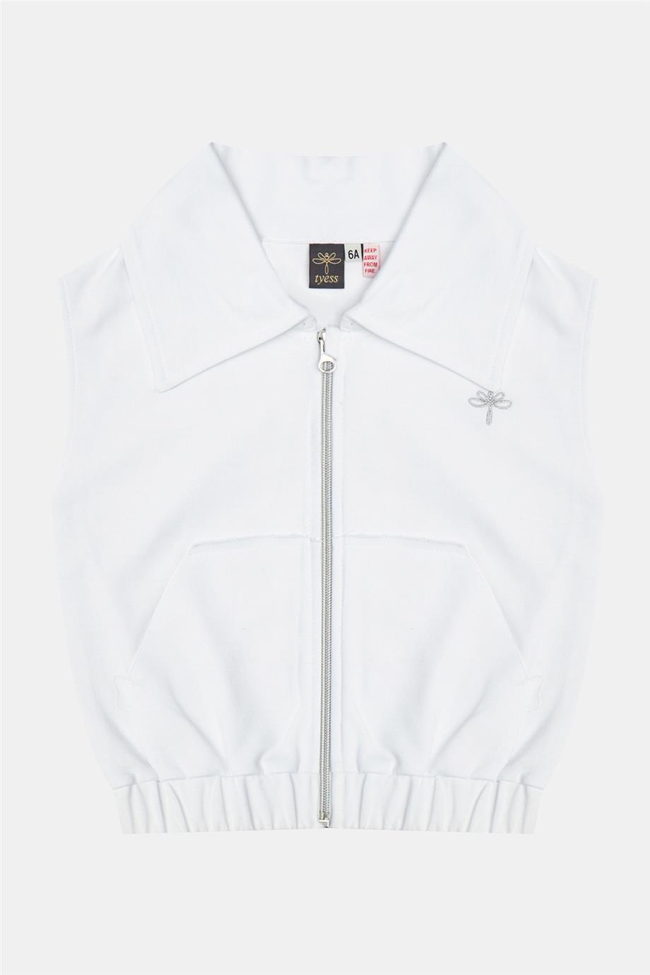 Tyess Kız Çocuk Beyaz Yelek