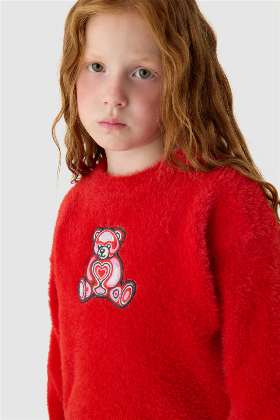Tyess Girls Crew Neck Red SweaterTyess Girls Crew Neck Red Sweater
