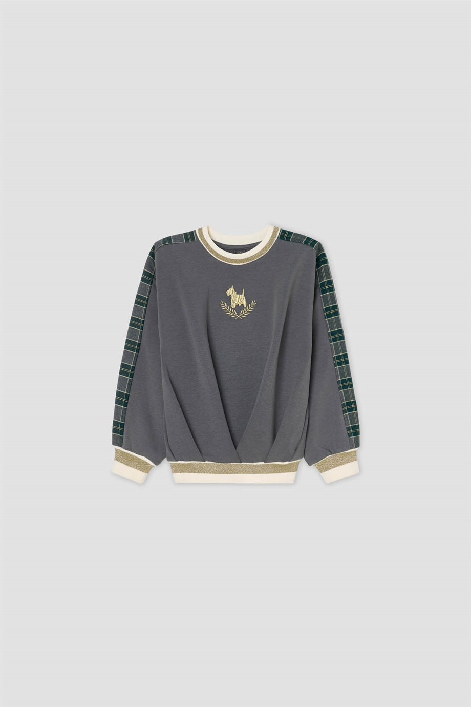 Tyess Kız Çocuk Bisiklet Yaka Oversize SweatshirtTyess Kız Çocuk Bisiklet Yaka Oversize Sweatshirt