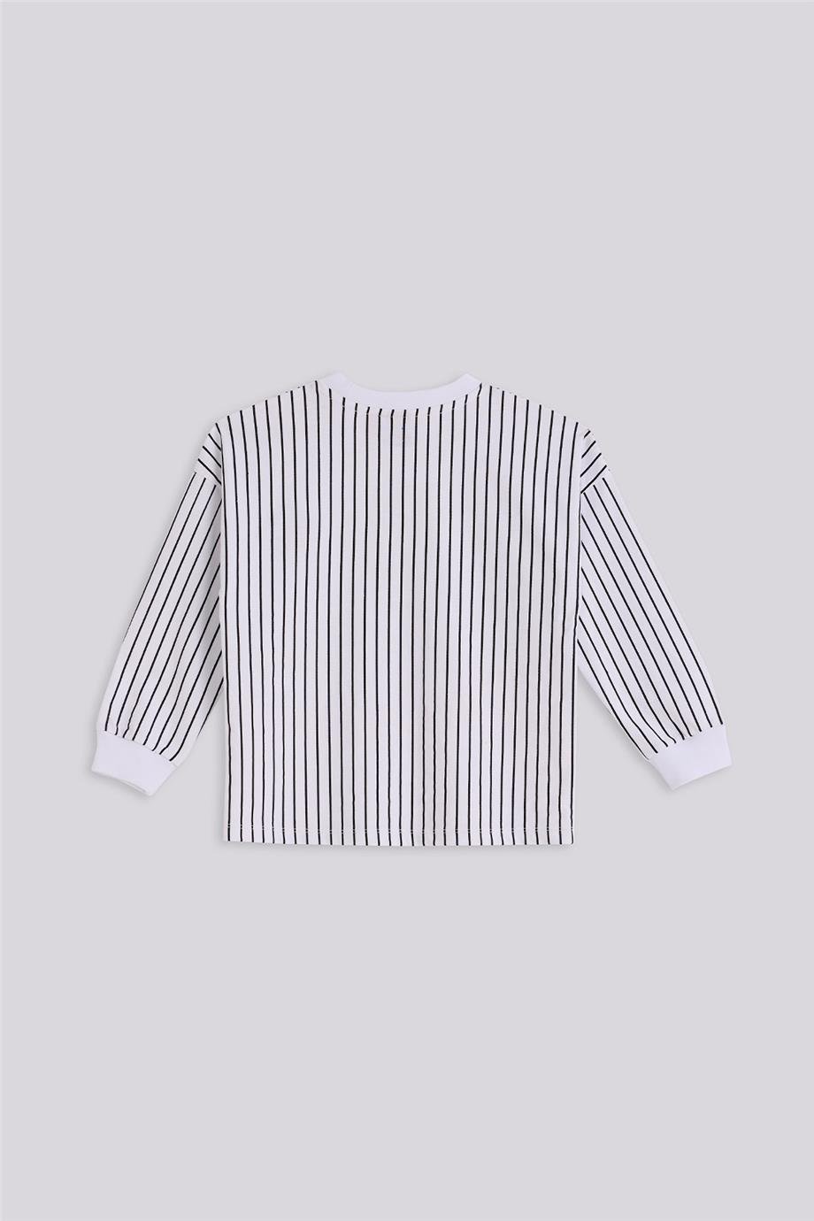 Tyess Kız Çocuk Çizgili SweatshirtTyess Kız Çocuk Çizgili Sweatshirt