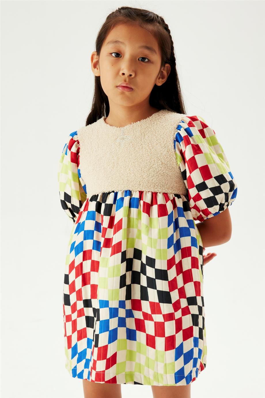 Tyess Kız Çocuk Desenli Elbise