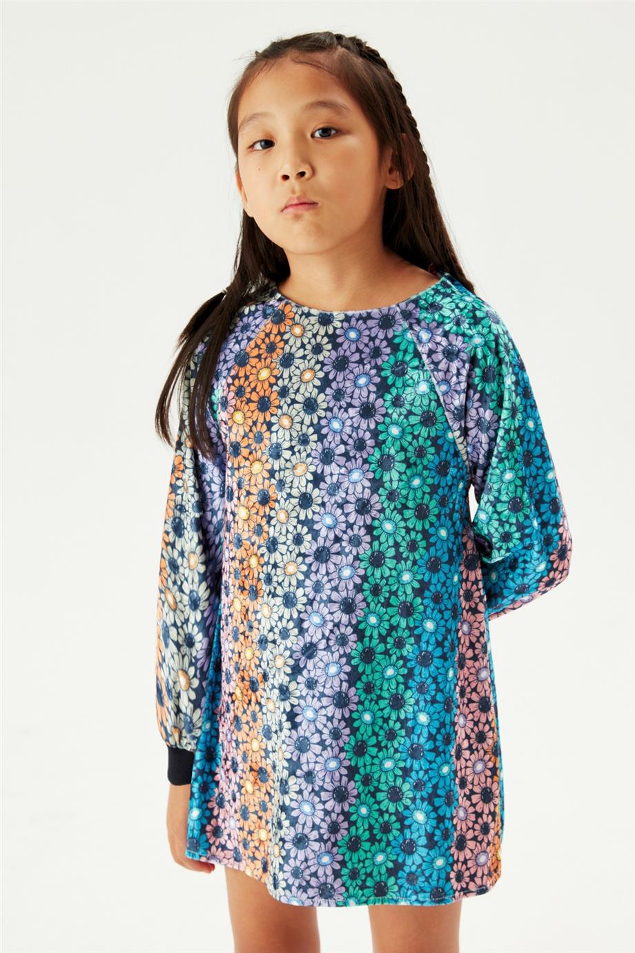 Tyess Kız Çocuk Desenli Elbise
