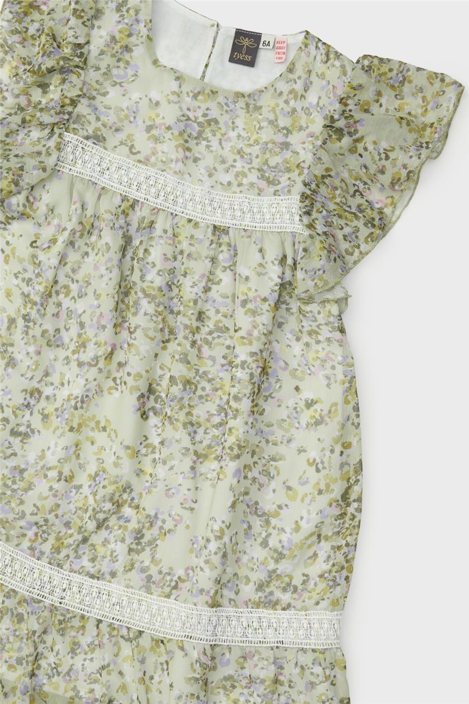 Tyess Kız Çocuk Desenli Elbise
