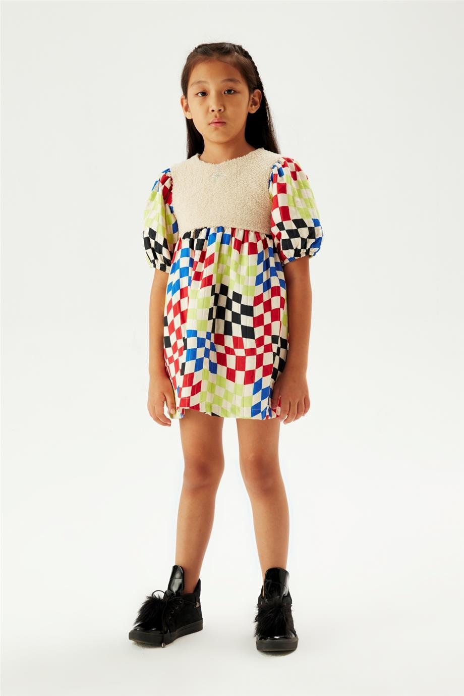 Tyess Kız Çocuk Desenli Elbise